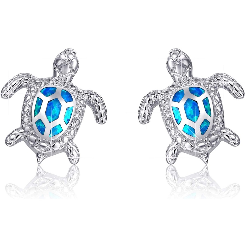 Sea Turtle Mother of Pearl Stud Earrings NEW